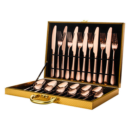 24-Piece High-End Stainless Steel Tableware Set