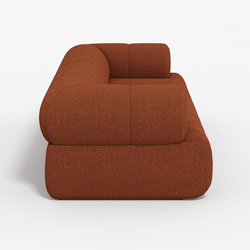 Brown textured sofa on a white background