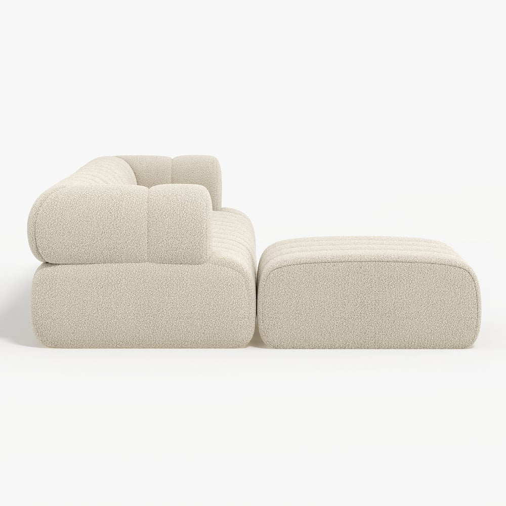 Beige sectional sofa on a white background