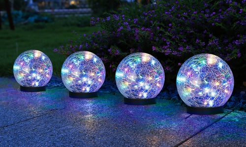 Solar Cracked Glass Ball Garden Lights