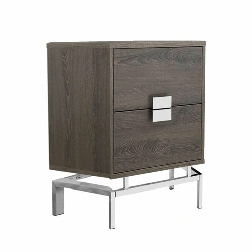 Modern Chrome & Particle Board Accent Table
