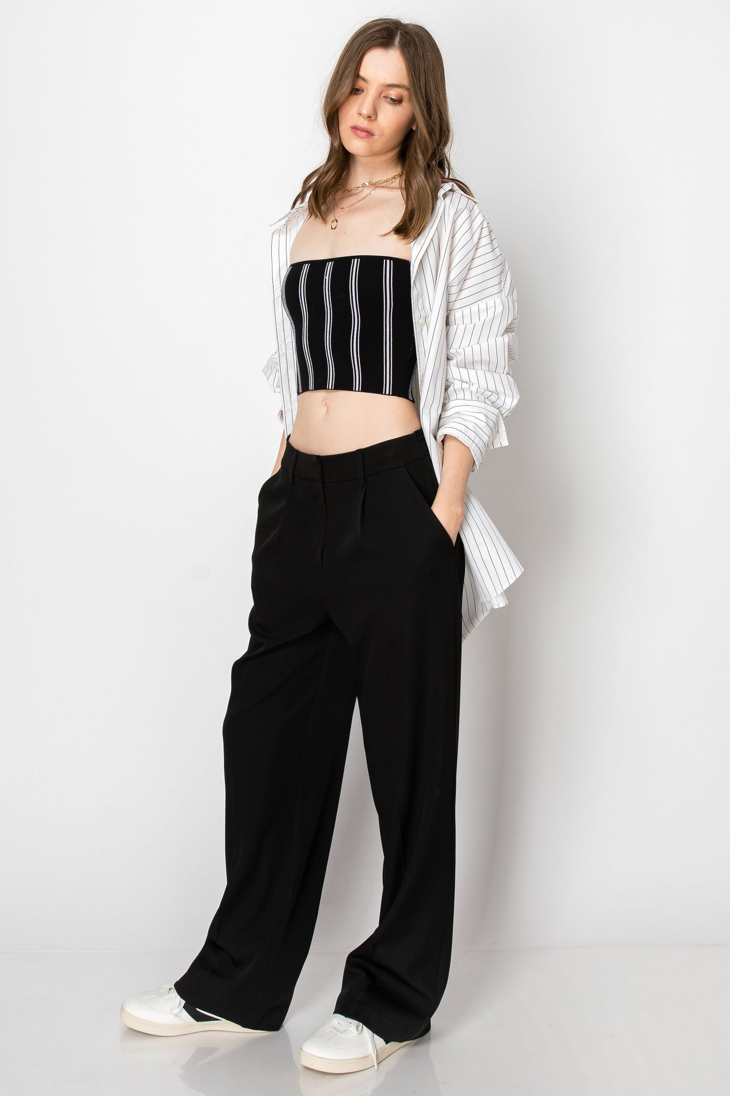 Wide Band Jersey Knit Pants