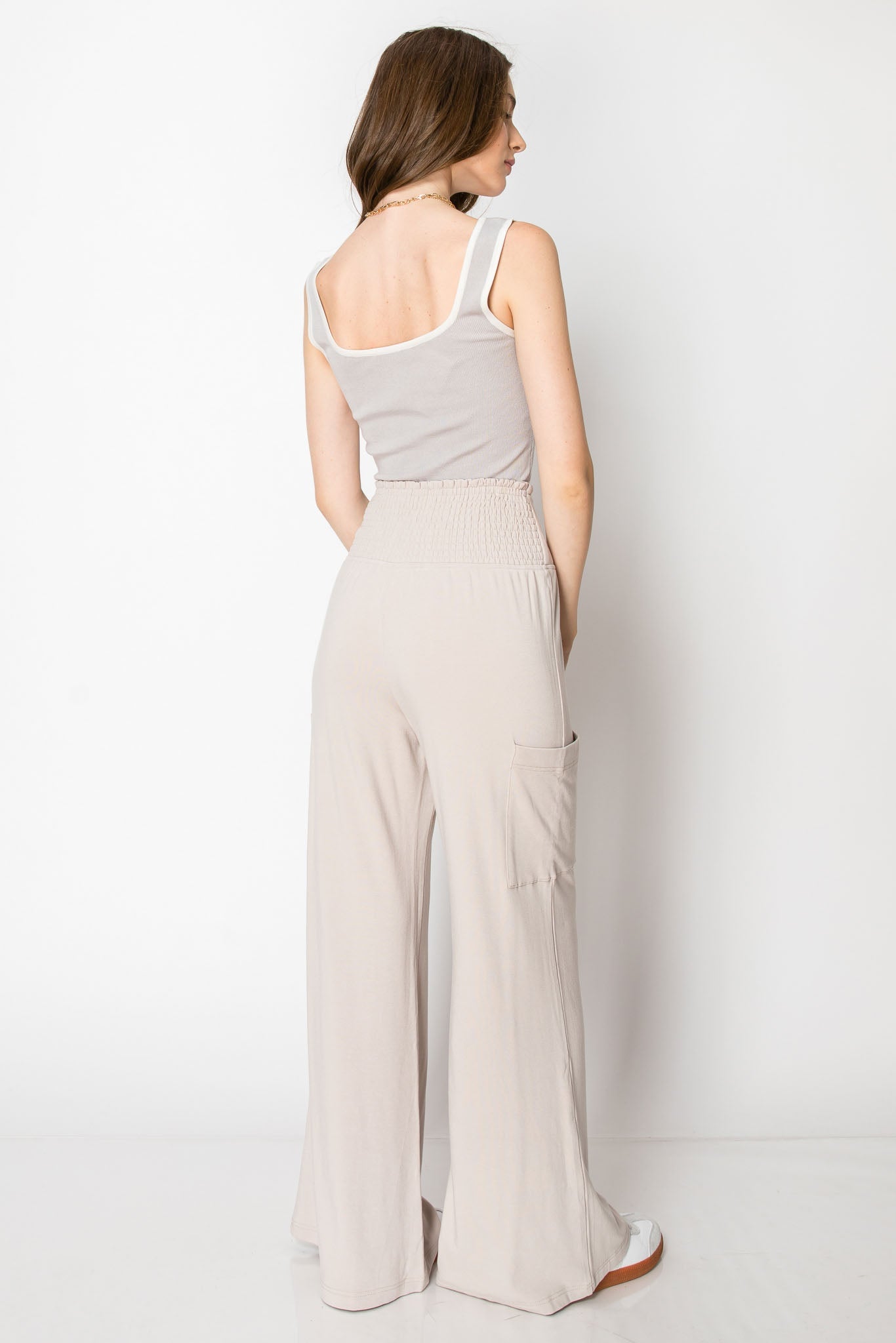 Wide Band Jersey Knit Pants