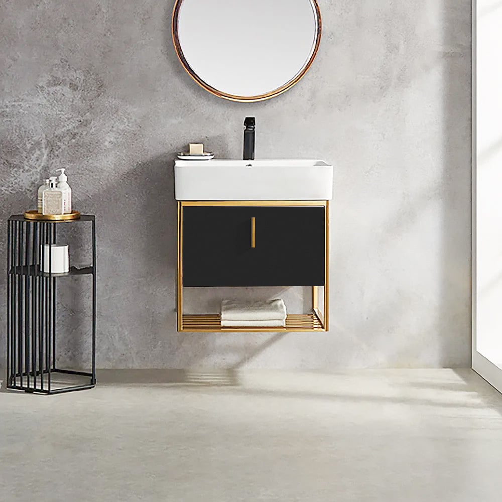 Bathroom Vanity Set 23.6" Modern Floating Ceramic Bathroom Vanity White with Sink