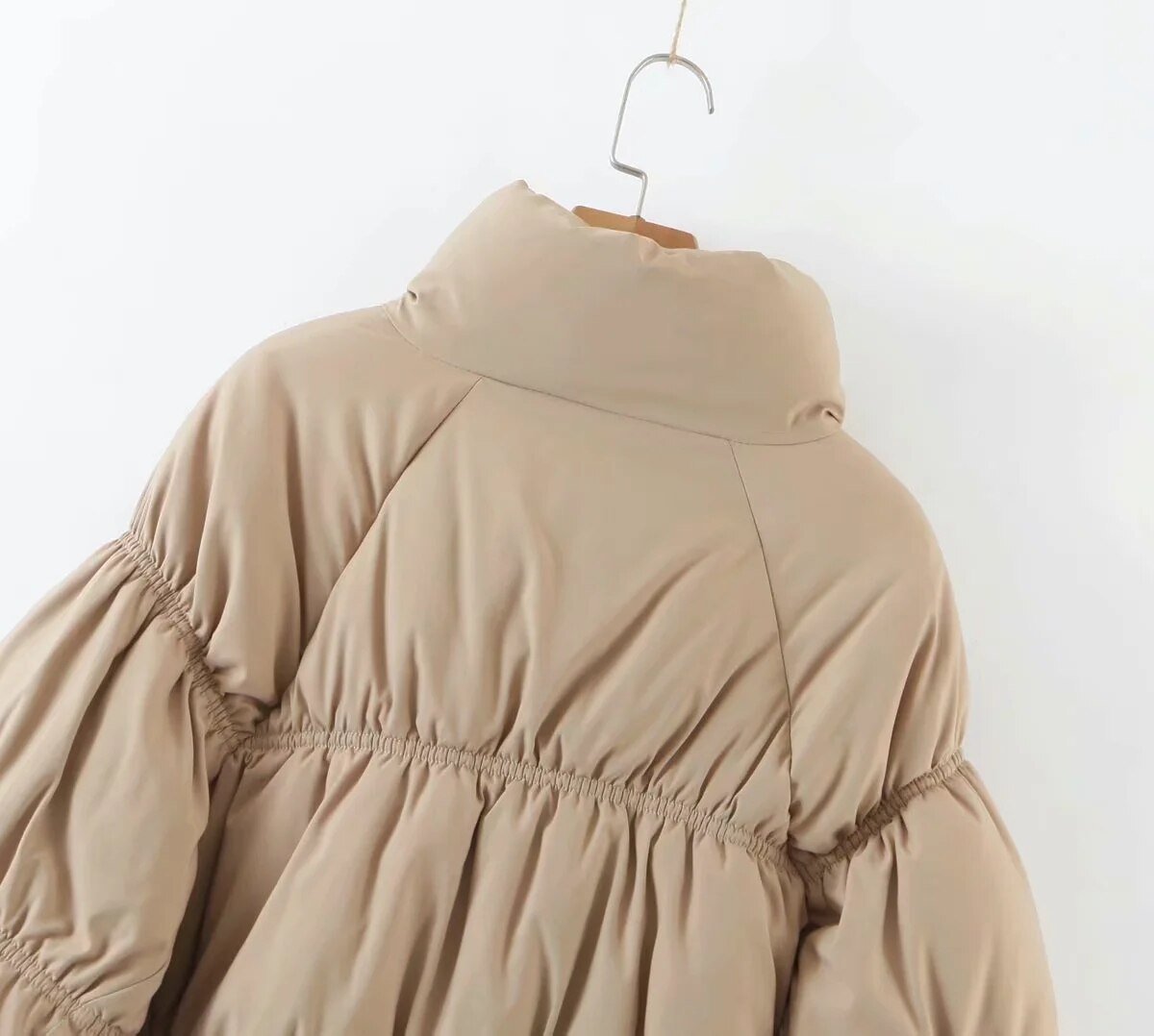 Women's Solid Standard Collar Zipper Parka