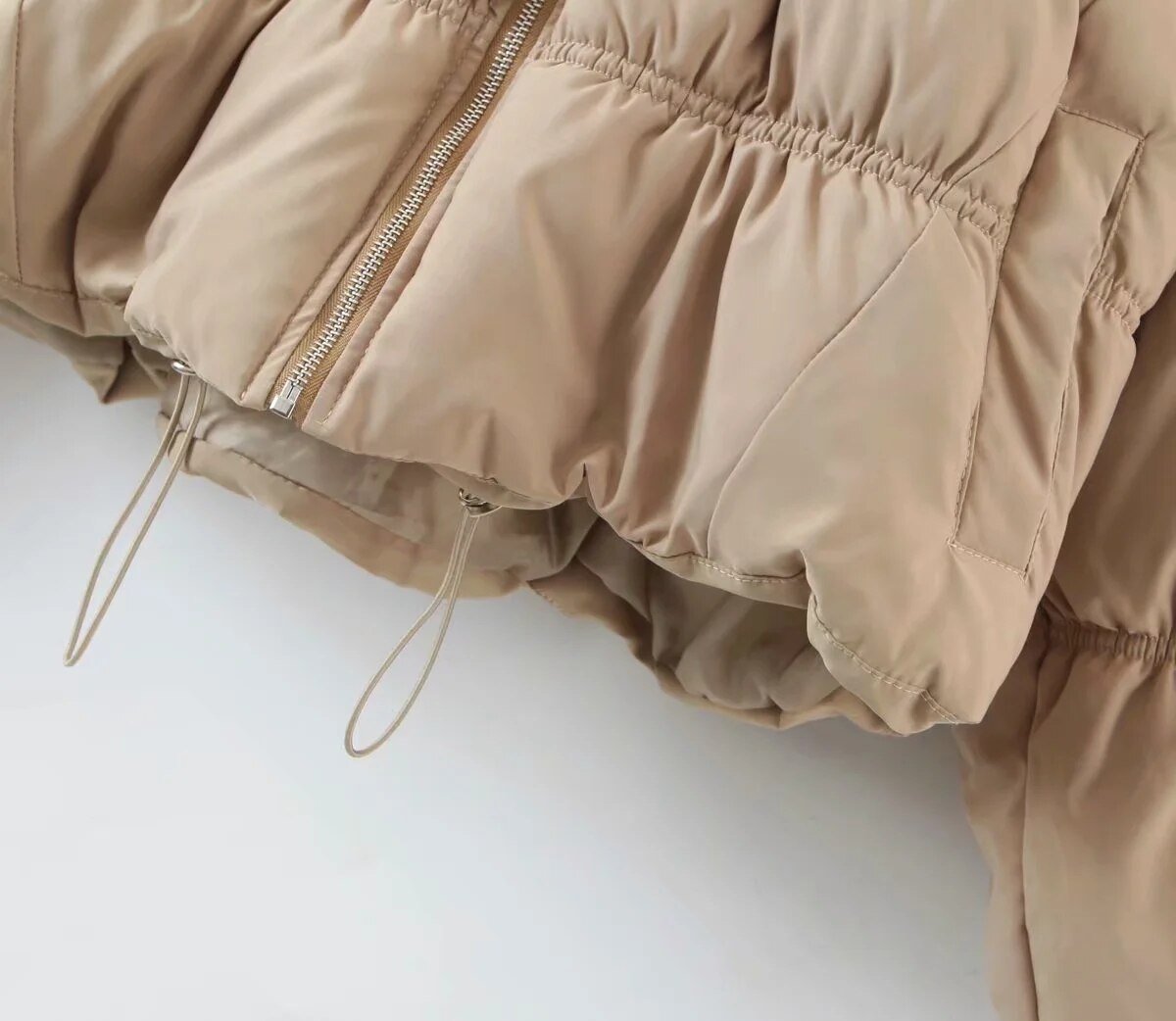 Women's Solid Standard Collar Zipper Parka