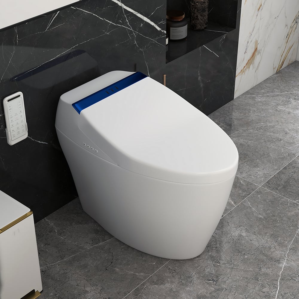 Hynova AX6 Automatic Smart Bidet Toilet with Deodorizing Function White & Gold 1.28 GPF