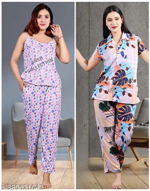latest designer premium night suit for women combo pack