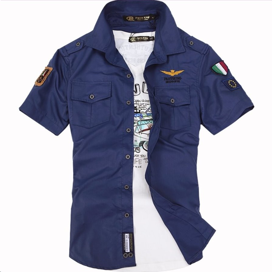 Men's Short Sleeve Military Shirt