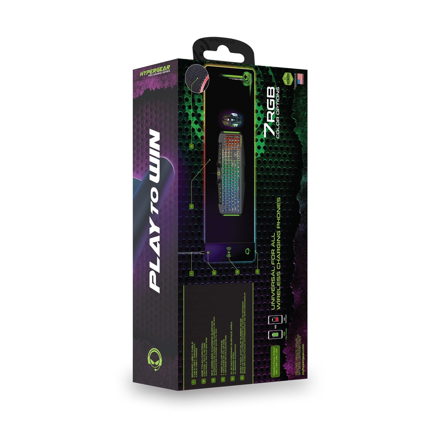 HyperGear Battle Charge Wireless Gaming Mouse Pad with Wireless Chargi