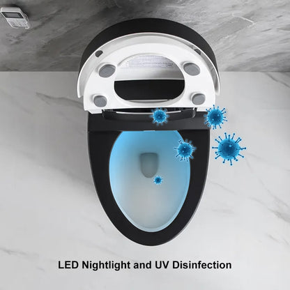 Toilet with LED nightlight and UV disinfection feature on a marble background