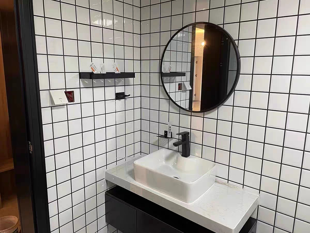 Bathroom Vanity Set 35.4" Modern Floating Bathroom Vanity White and Natural with Sink