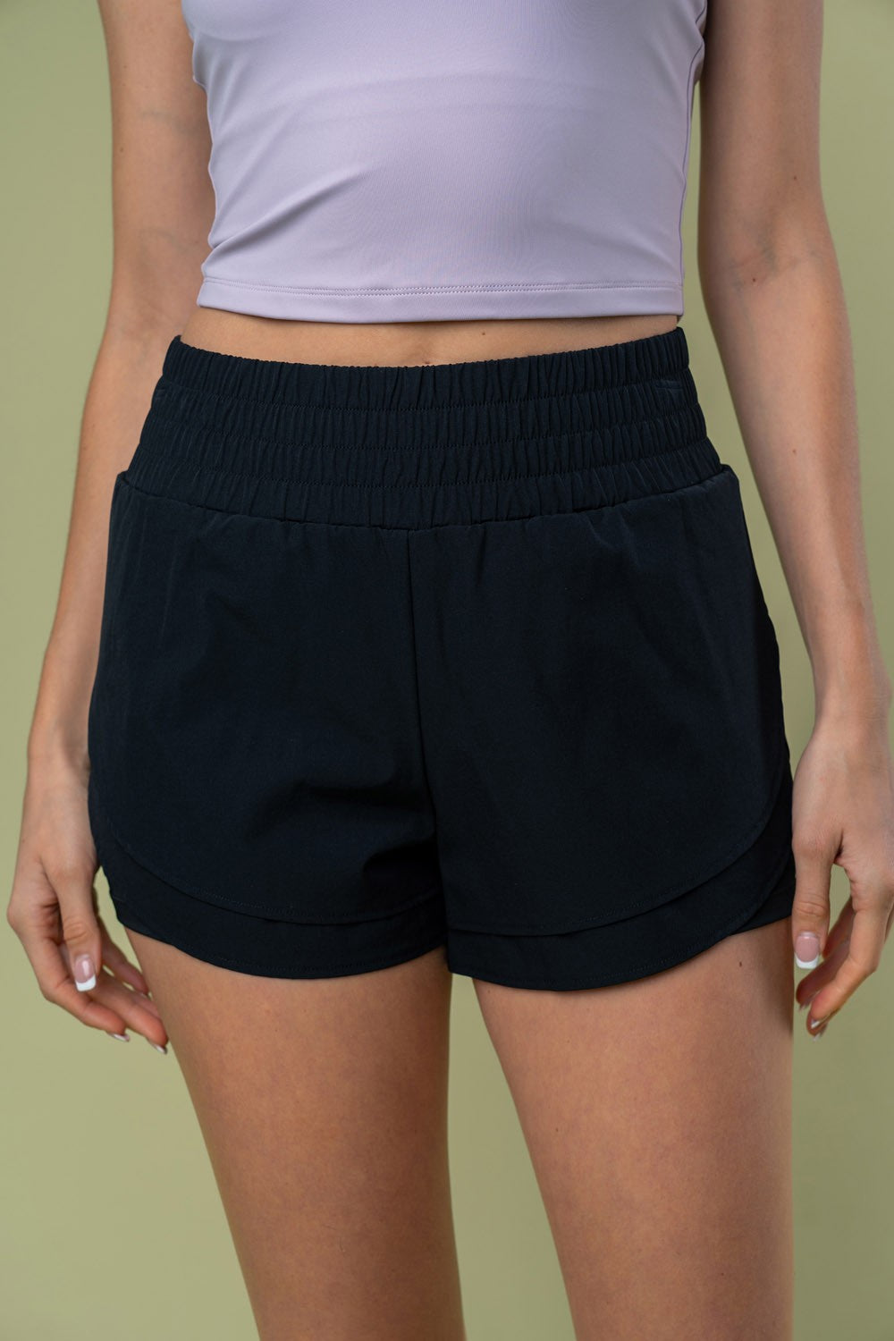 
White Birch Full Size High Waisted Knit Shorts

