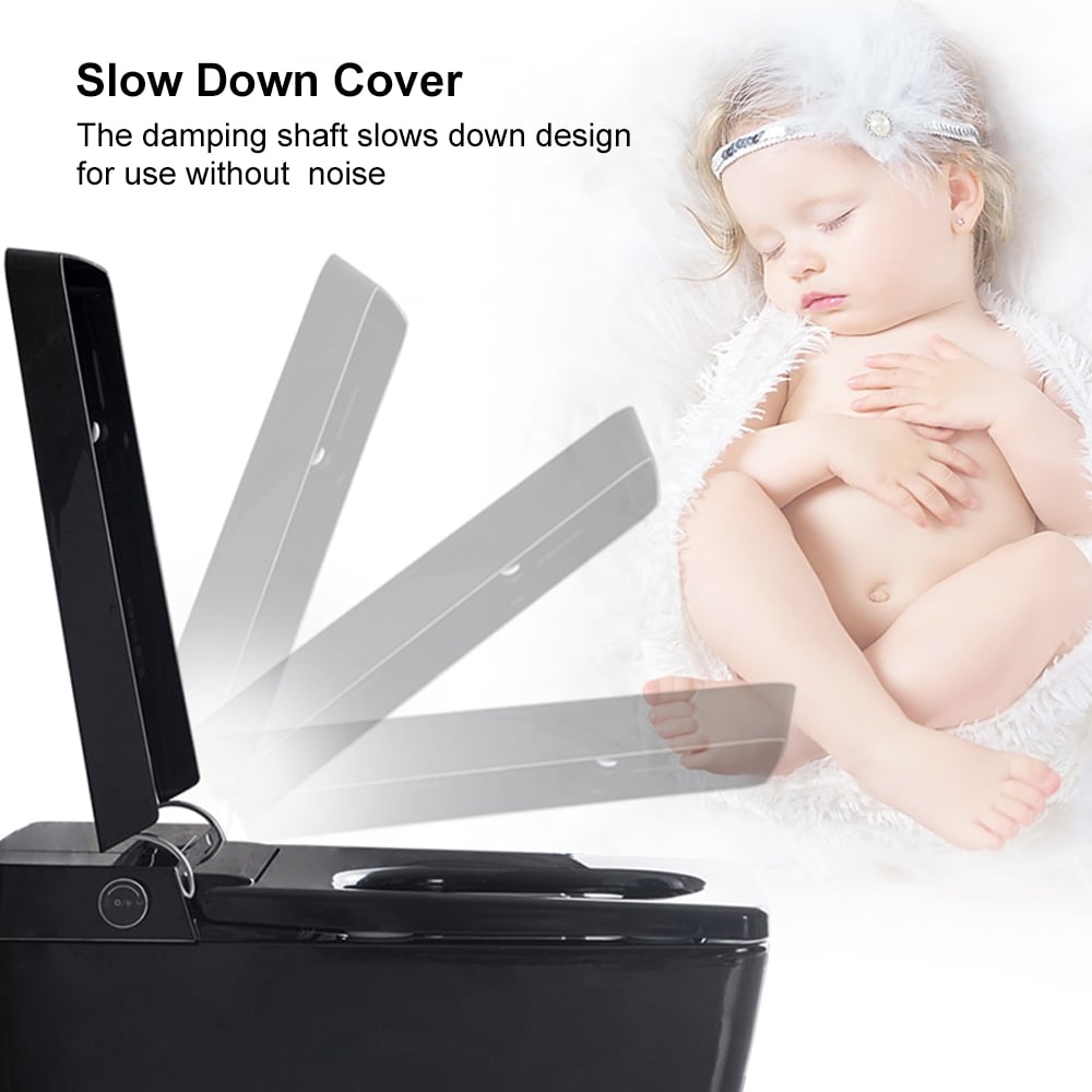 Cubera V1 Automatic Smart Square Bidet Toilet with Multi-Function Black 1.32 GPF