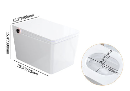 White rectangular object with dimensions labeled on a white background