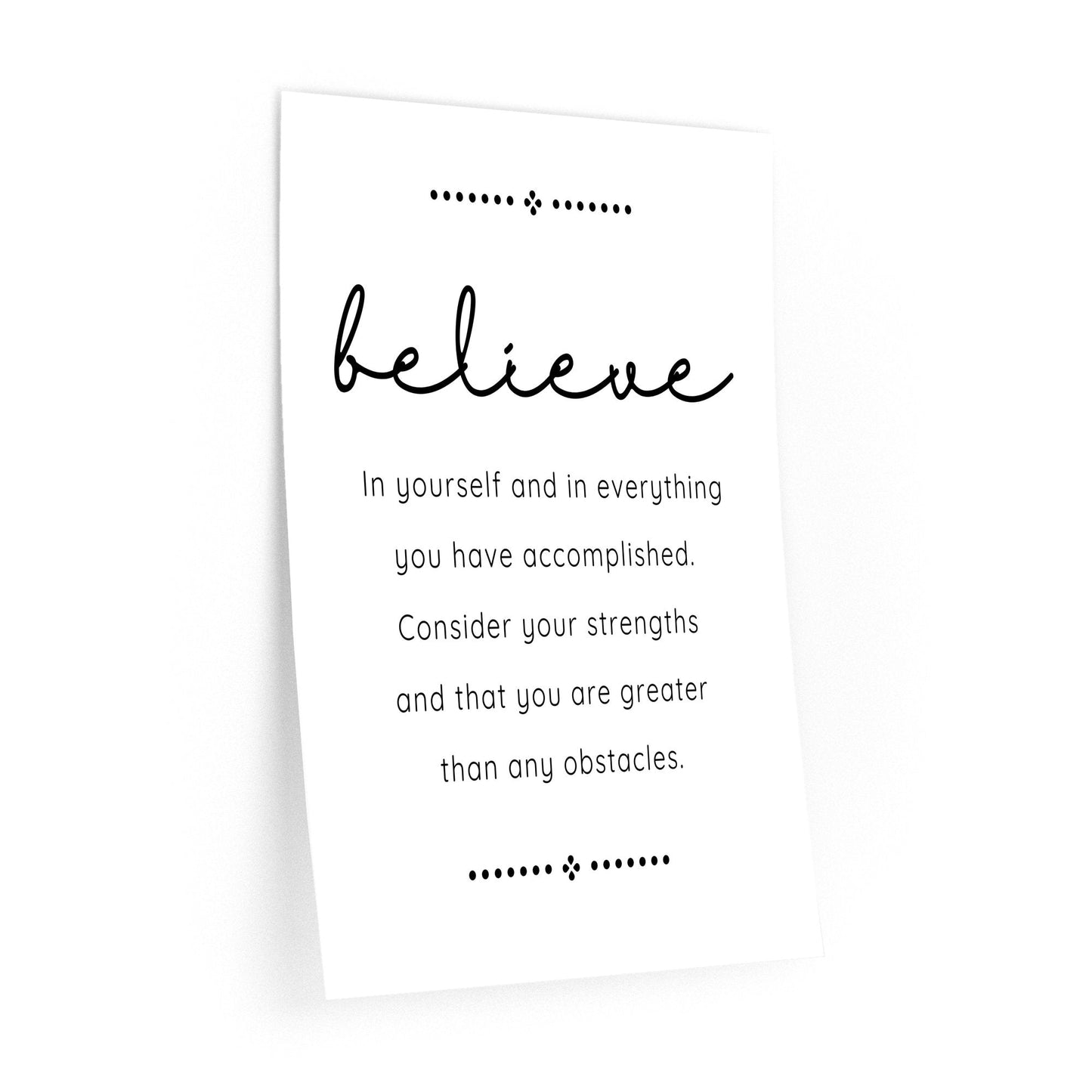 Wall Decor Giclee Poster Art Print - Believe Inspirational Quote