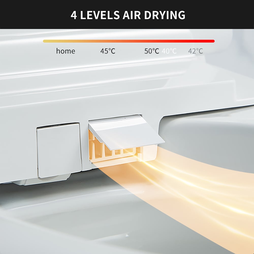 Air drying system with temperature display on a white background