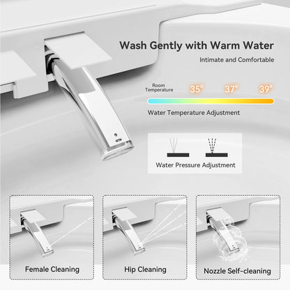Fitro H2 Pro Compact Smart Bidet Toilet with Auto Open/Close Lid Built-In Tank