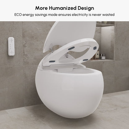 Oluxe G1 Egg-Shaped Smart Bidet Toilet with Multi-Function Wand White 1.28GPF