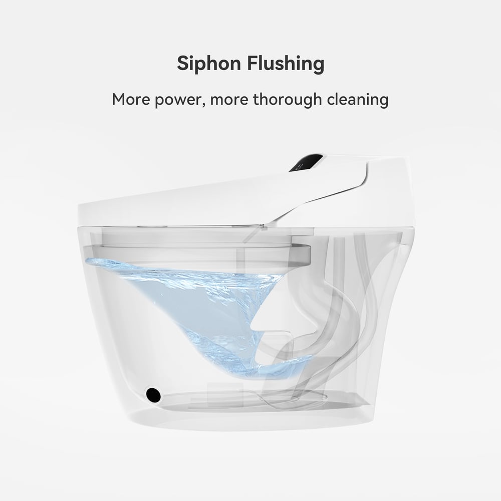 Hynova AX1 Set of Two Flushing Smart Bidet Toilet with Manually Open/Close Lid White