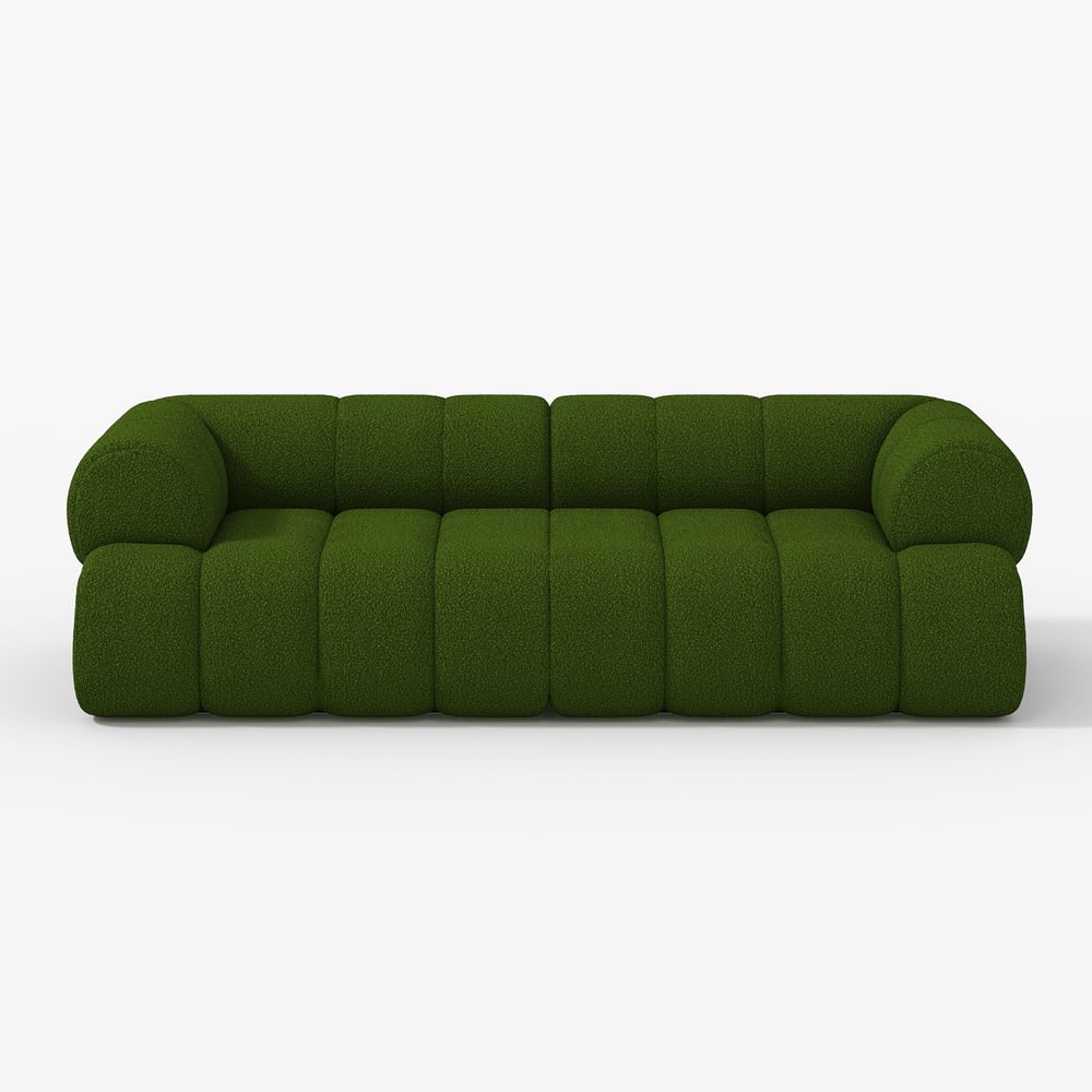 Green sofa on a white background