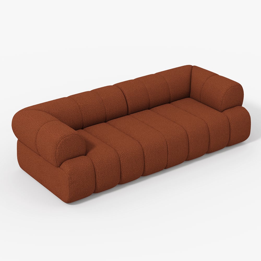 Brown sofa on a white background