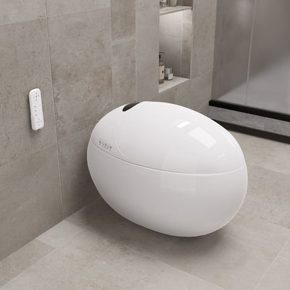 Oluxe G1 Egg-Shaped Smart Bidet Toilet with Multi-Function Wand White 1.28GPF