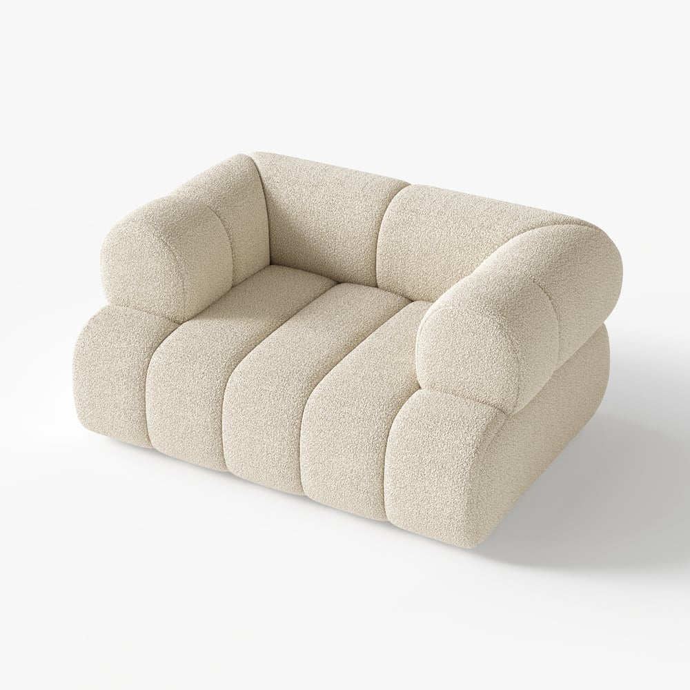 Beige armchair on a white background