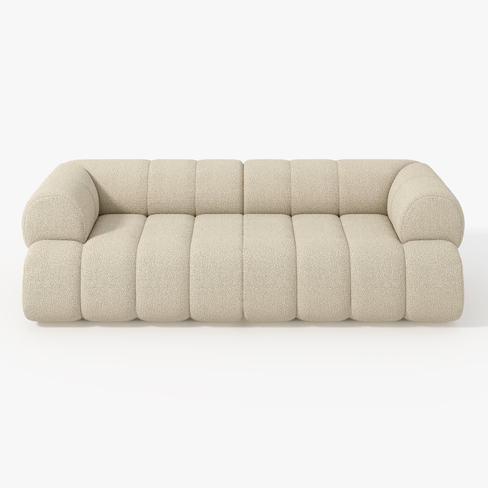 Beige sofa on a white background