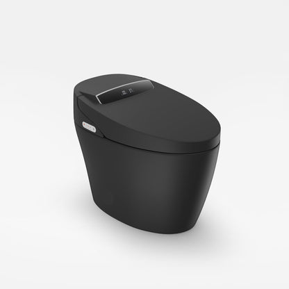 Black smart toilet on a white background