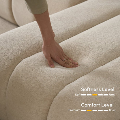 Nimbus 118" 3-Piece Channel Chenille Sectional Sofa with Chaise