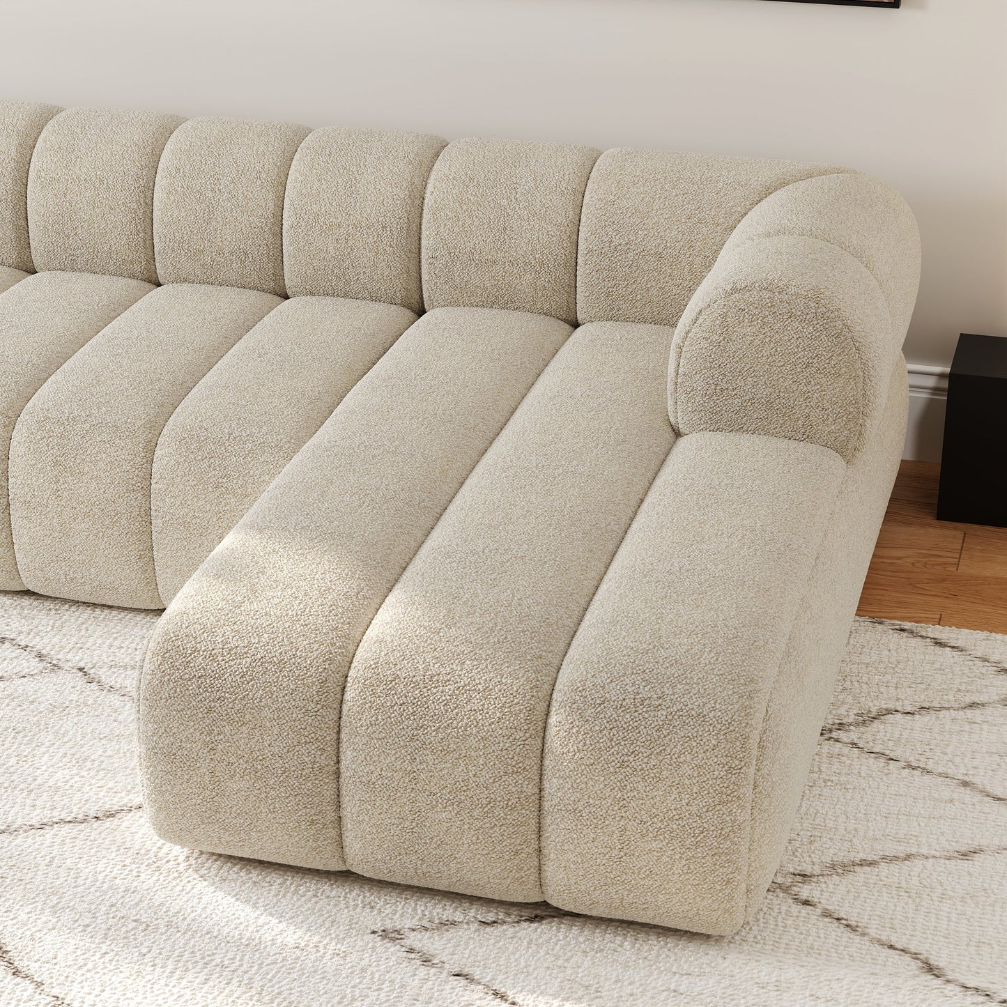 Nimbus 118" 3-Piece Channel Chenille Sectional Sofa with Chaise