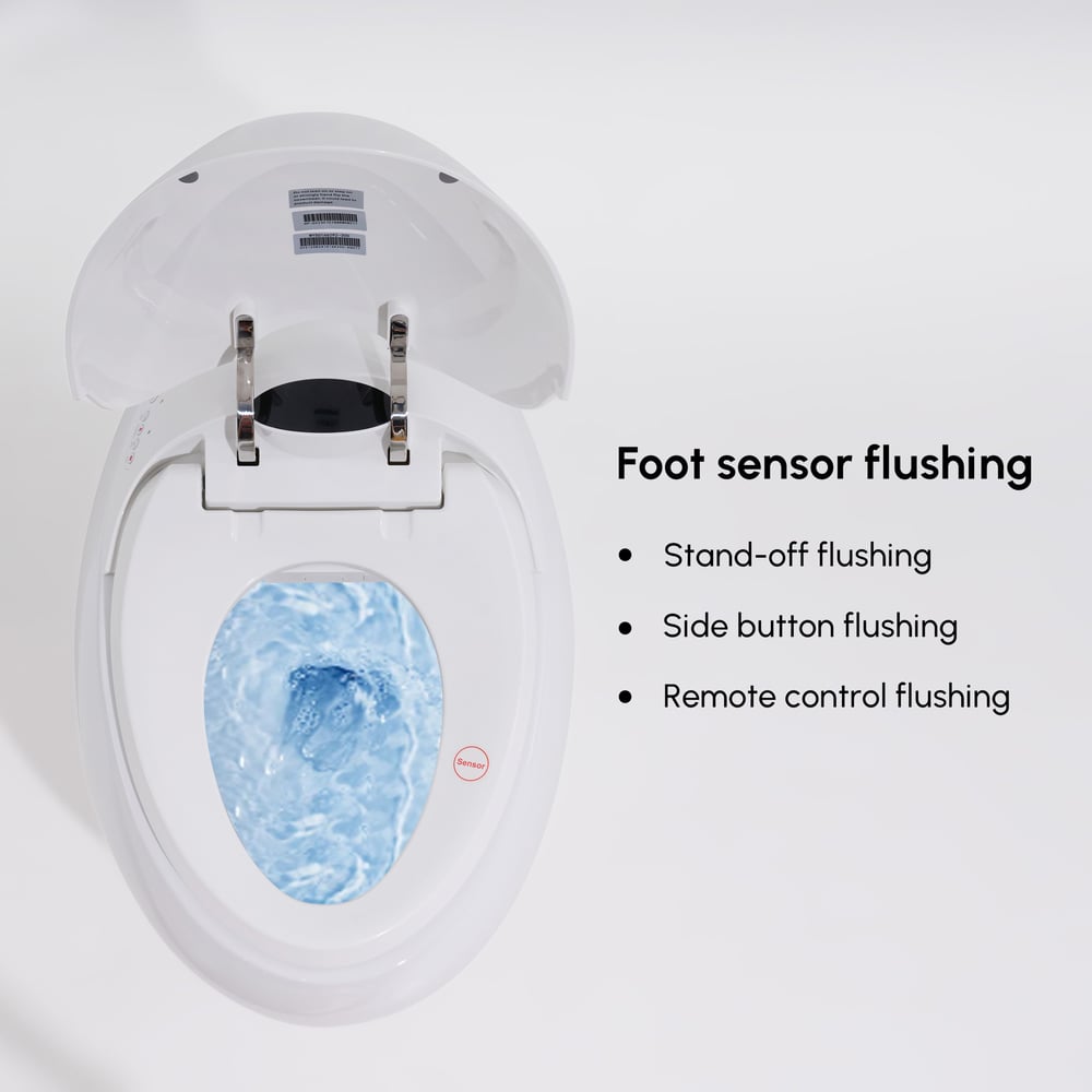 Oluxe G1 Egg-Shaped Smart Bidet Toilet with Multi-Function Wand White 1.28GPF