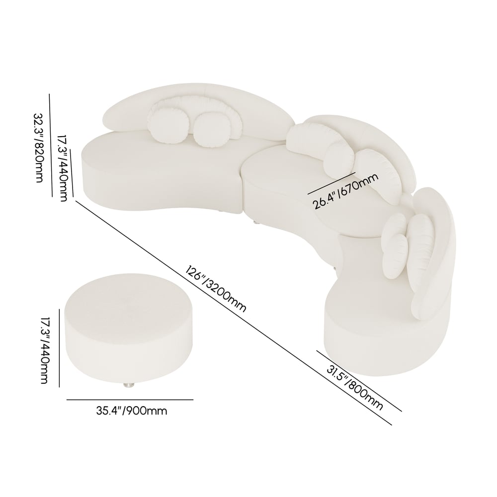White silicone ring with measurements on a white background