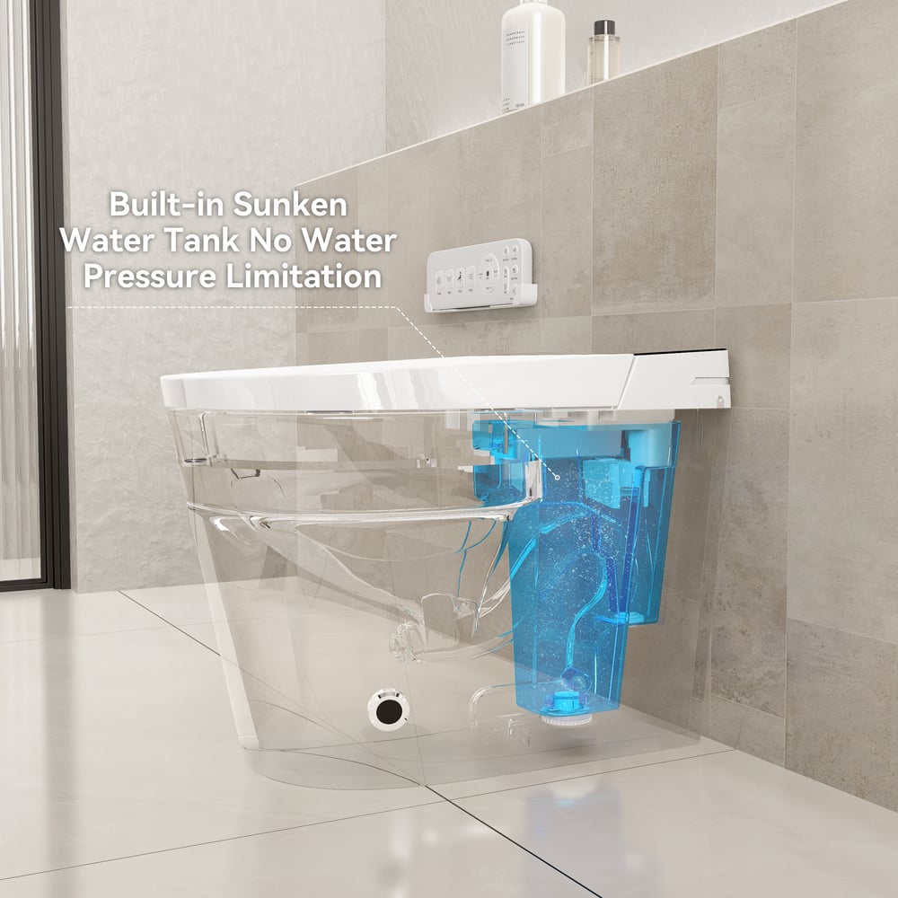 Fitro H2 Pro Compact Smart Bidet Toilet with Auto Open/Close Lid Built-In Tank