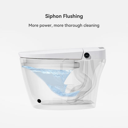 Cleaning device with water flowing, labeled 'Siphon Flushing' on a white background