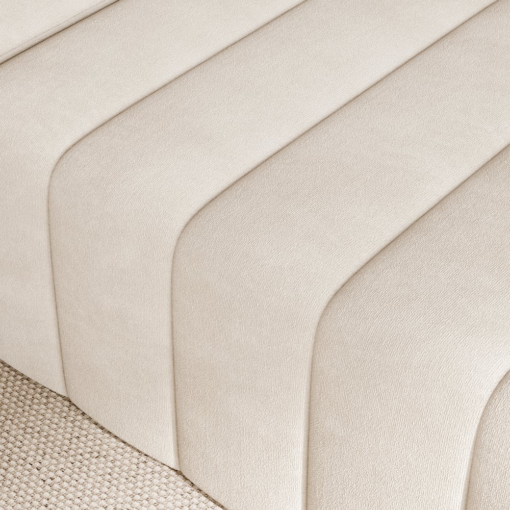 Close-up of off white fabric with wavy pattern