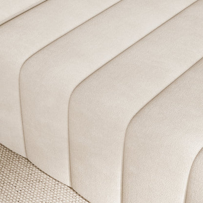Close-up of off white fabric with wavy pattern