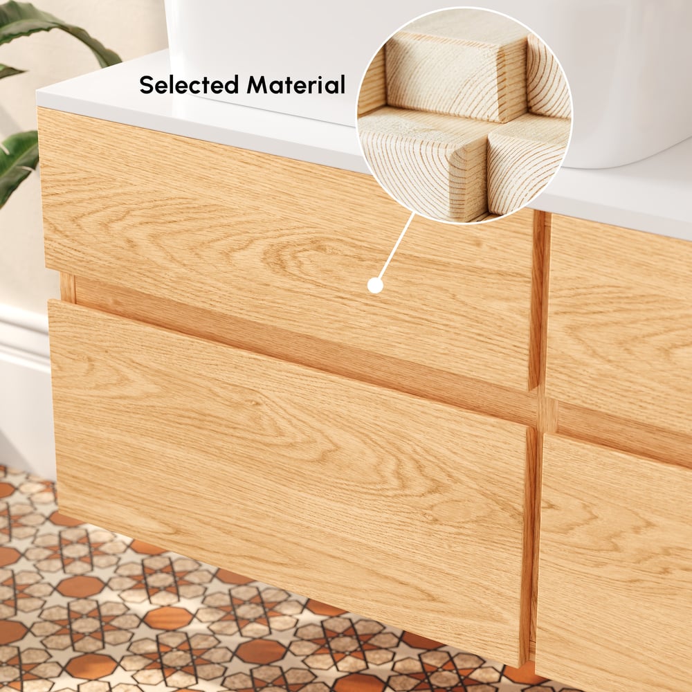 Wooden cabinet with a close-up of wooden texture on a white background