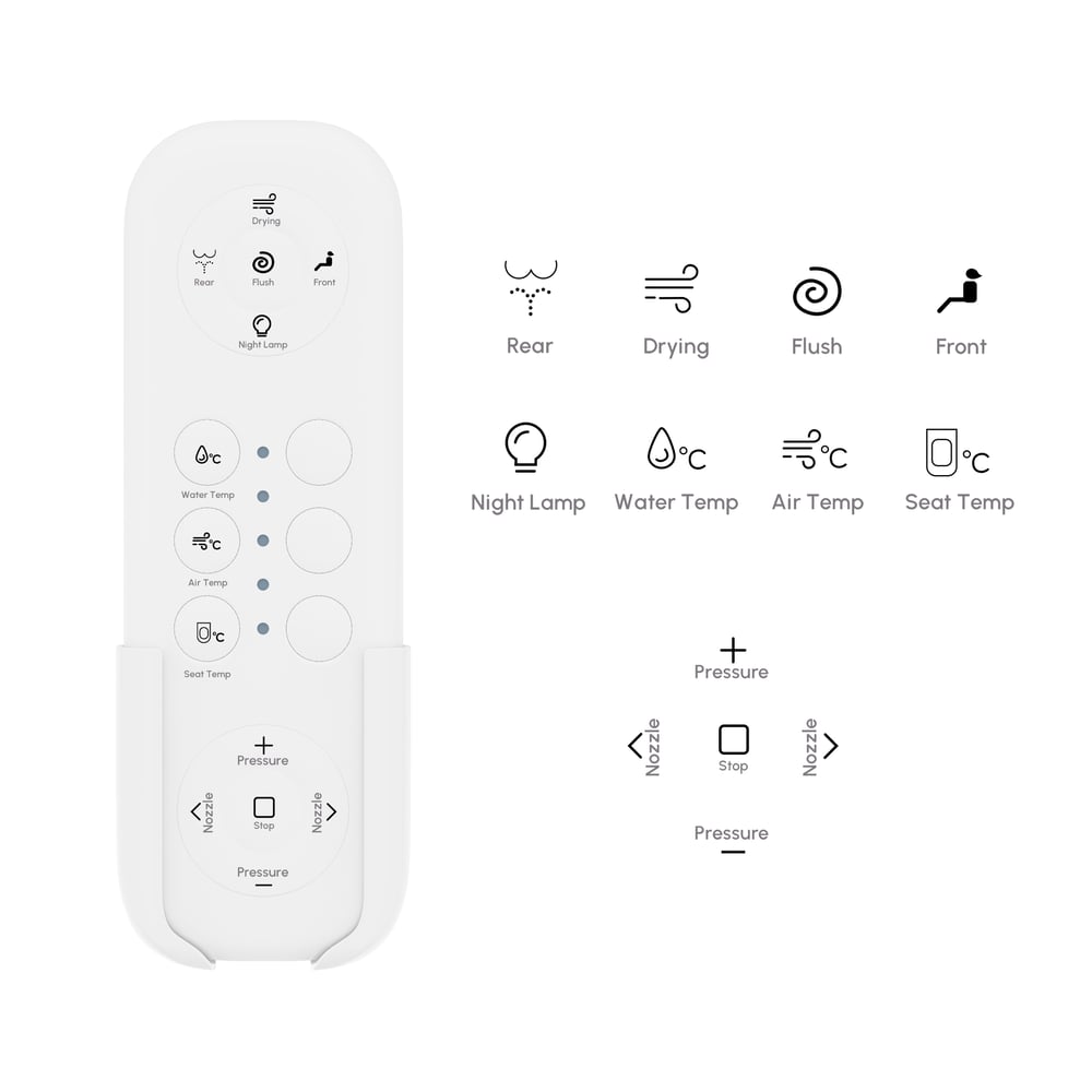 Oluxe G1 Egg-Shaped Smart Bidet Toilet with Multi-Function Wand White 1.28GPF