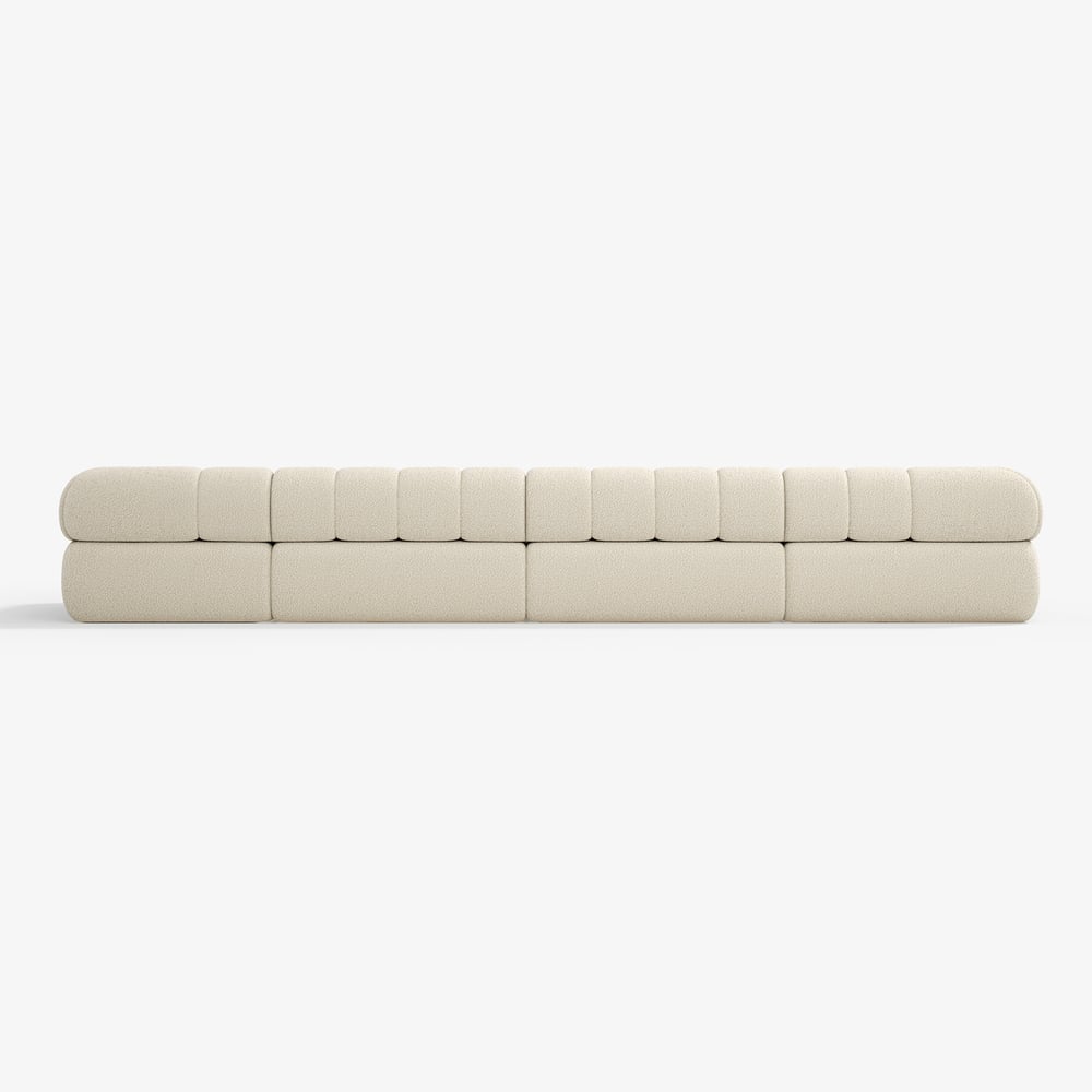 Beige modular sofa on a white background