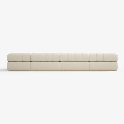 Beige modular sofa on a white background