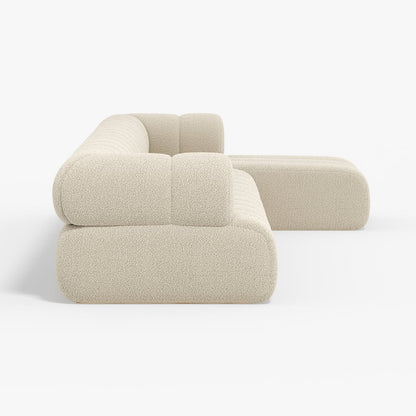 Beige modular sofa on a white background