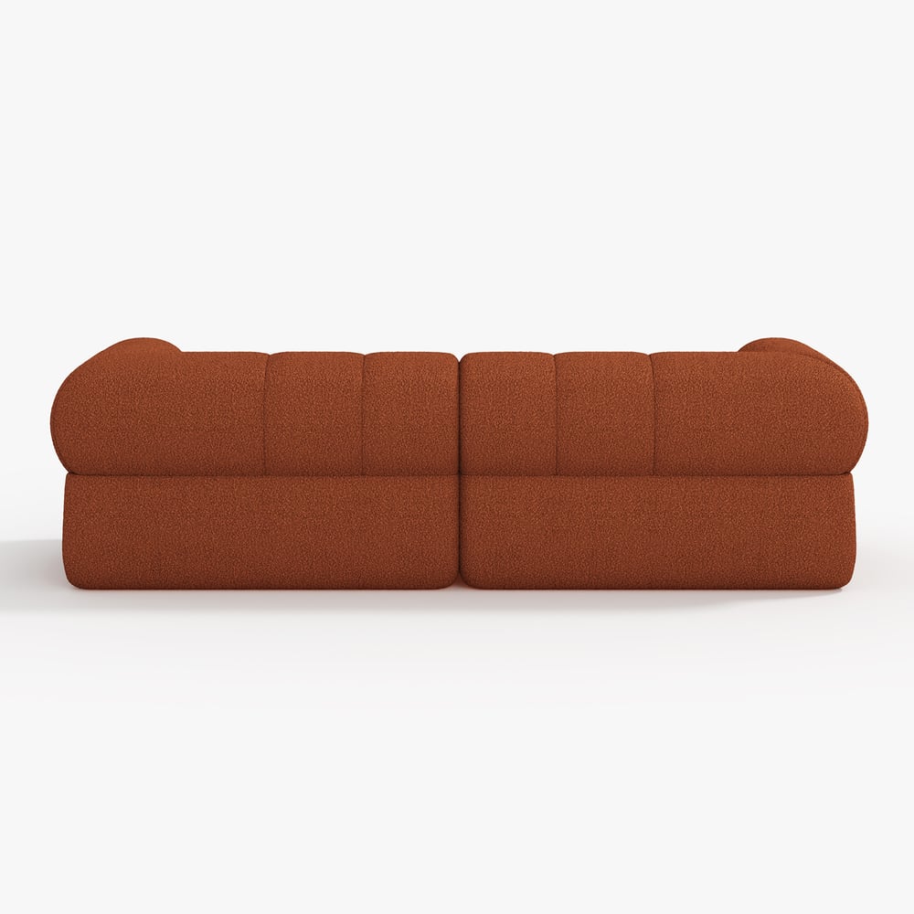 Brown sofa on a white background