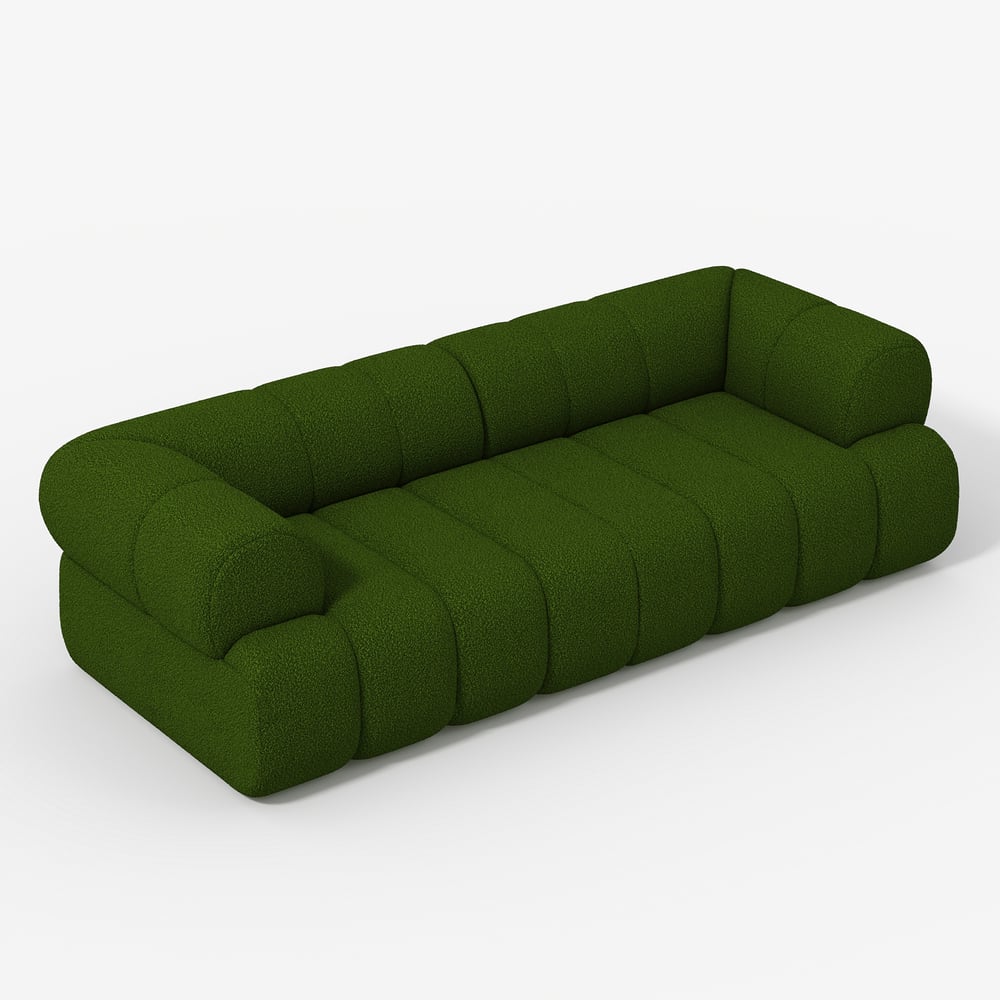 Green sofa on a white background