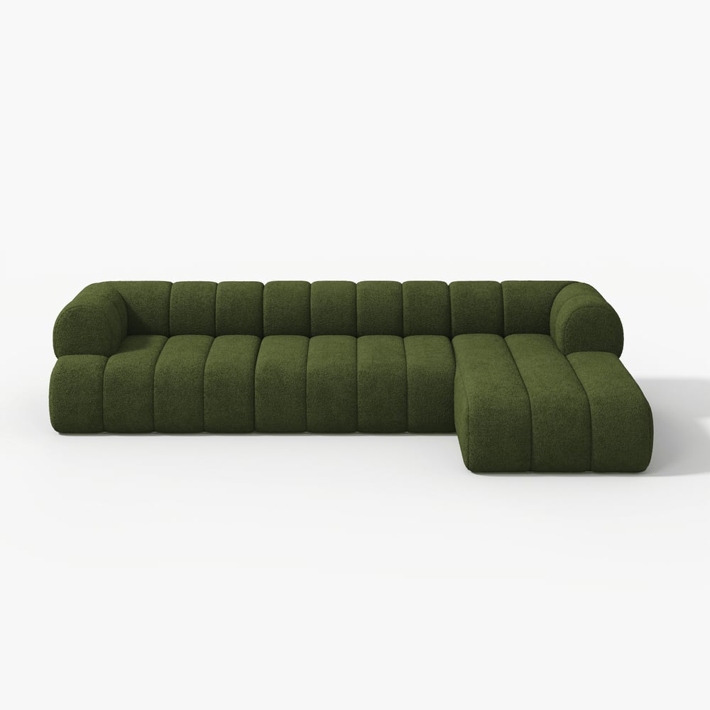Green sofa on a white background