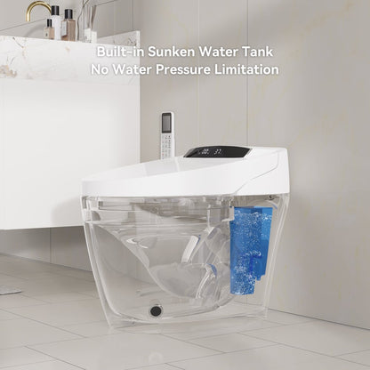 Hynova AX1 Automatic Zero Water Pressure Smart Bidet Toilet with Auto Open/Close Lid