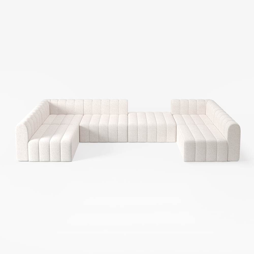 White modular sofa on a white background