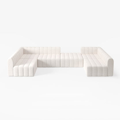 White modular sofa on a white background