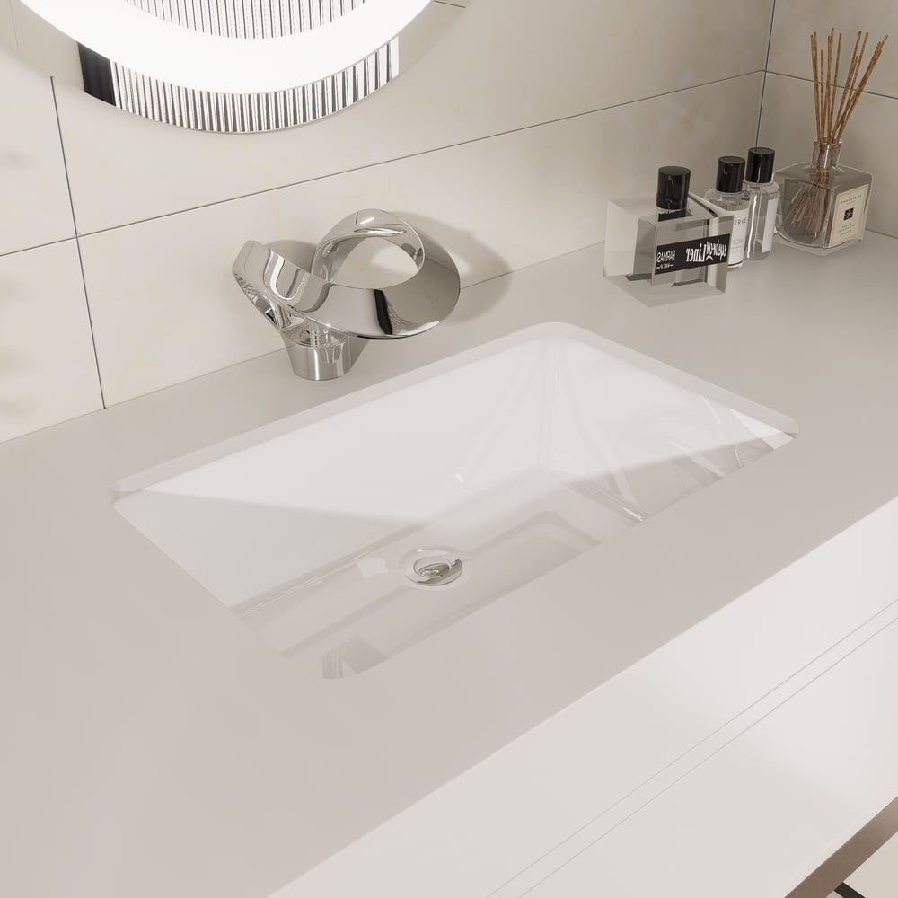 Bathroom Vanity Set 59" Modern Floating Bathroom Vanity White and Natural with Sink